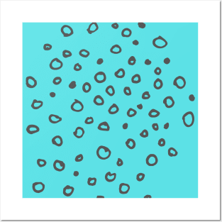 Abstract boho grey bubble pattern Posters and Art